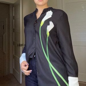 Victoria Beckham Flower Button Down